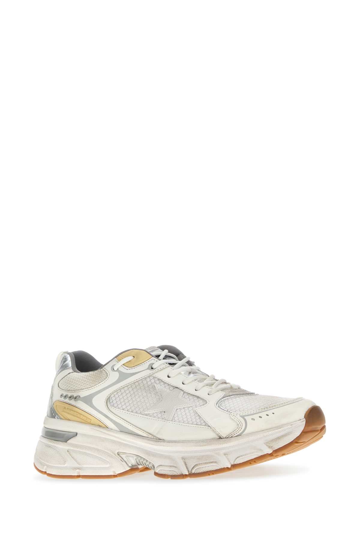 Golden Goose Deluxe Brand Men White Mesh And Leather Lightstar Sneakers