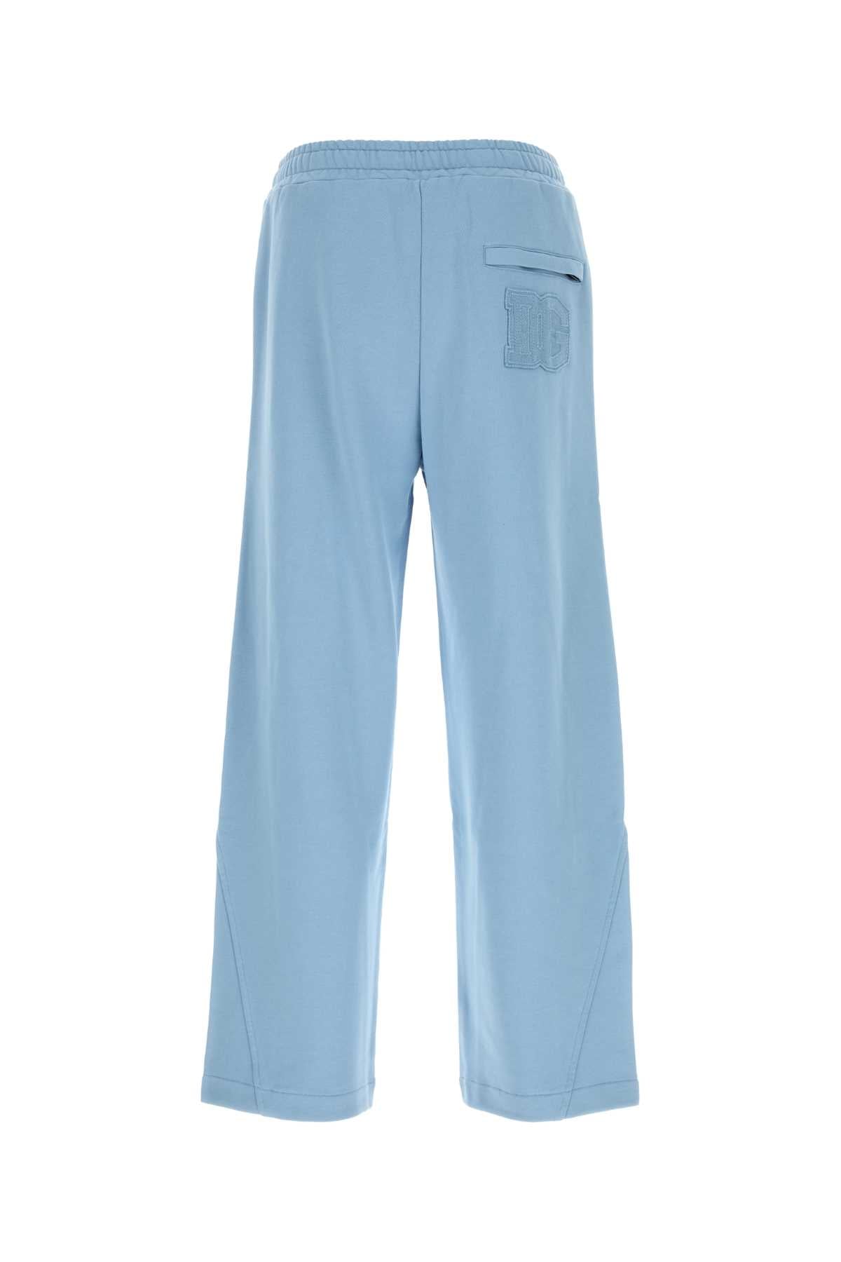 Dolce & Gabbana Men Light Blue Cotton Joggers