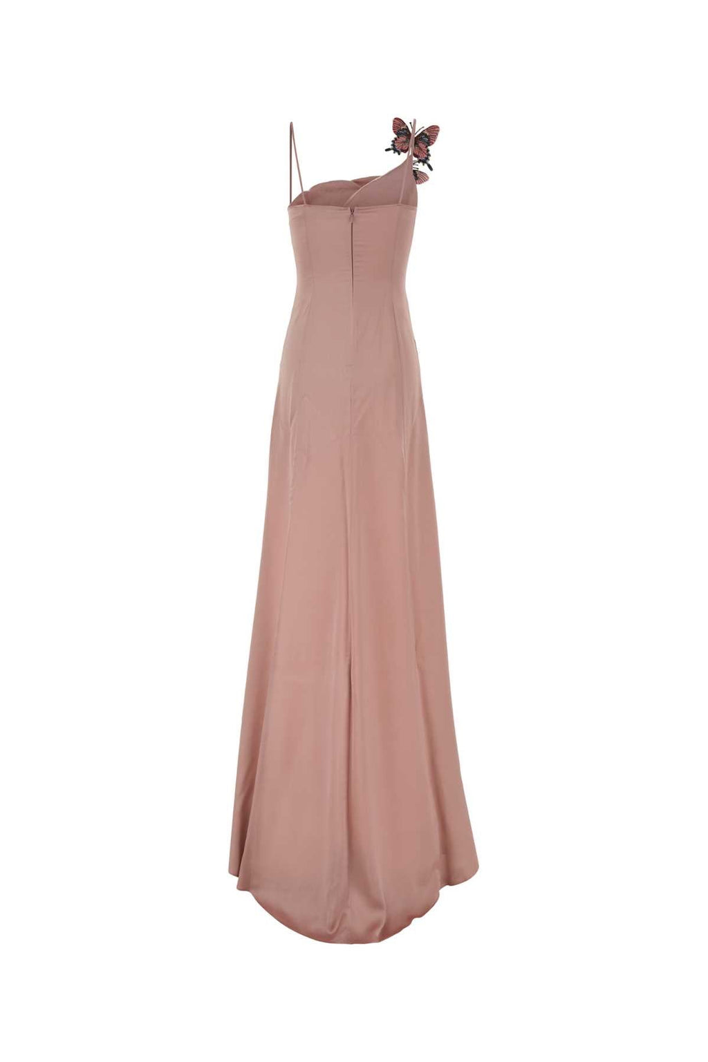 Blumarine Women Pink Stretch Satin Long Dress
