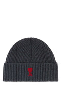 Ami Men Graphite Wool Beanie Hat