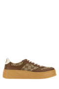 Gucci Women Gg Fabric And Leather Sneakers