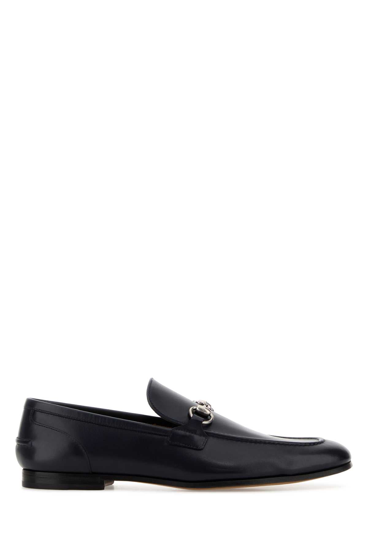 Gucci Men Midnight Blue Leather Loafers