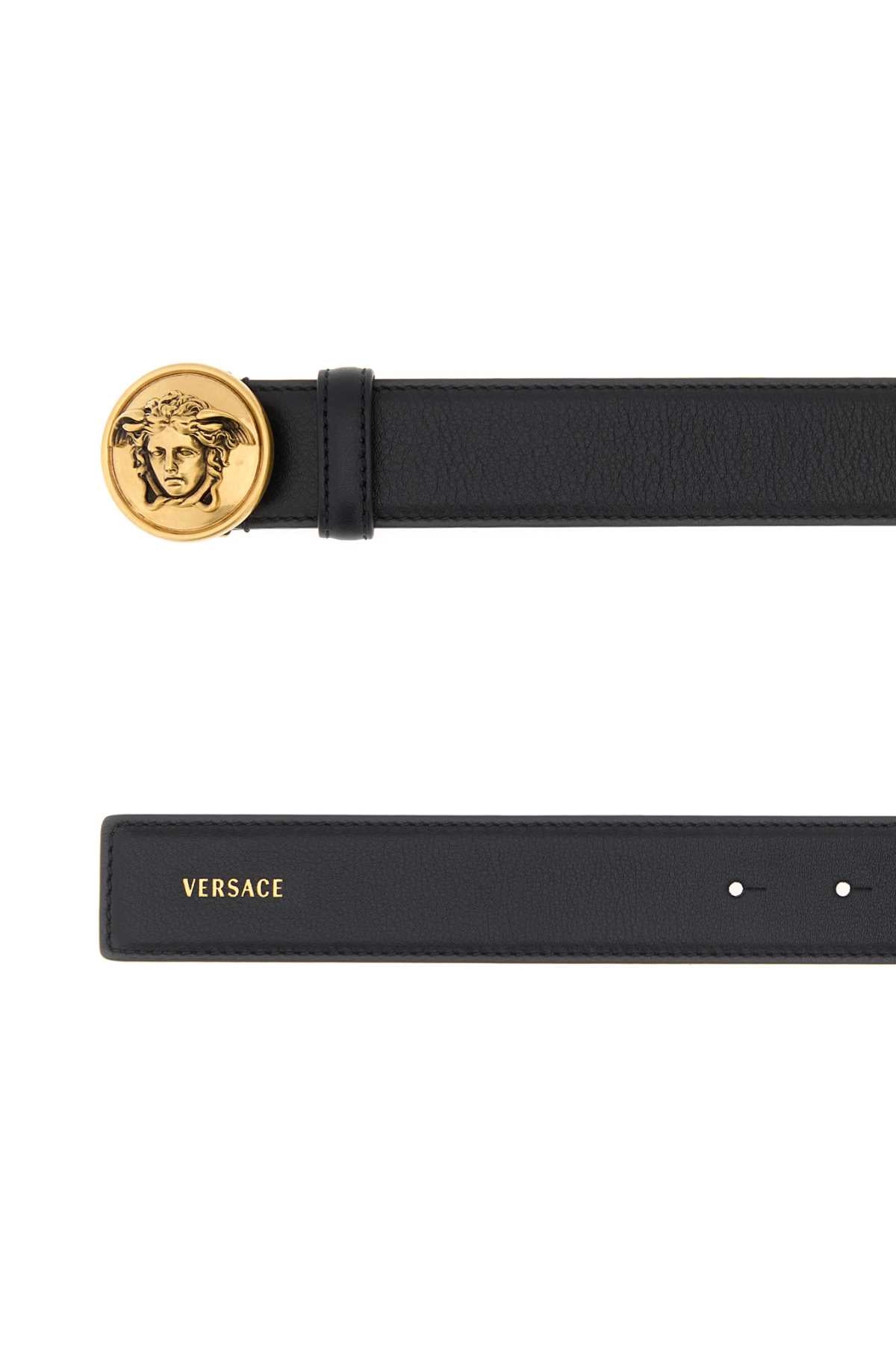 Versace Women Black Leather Belt