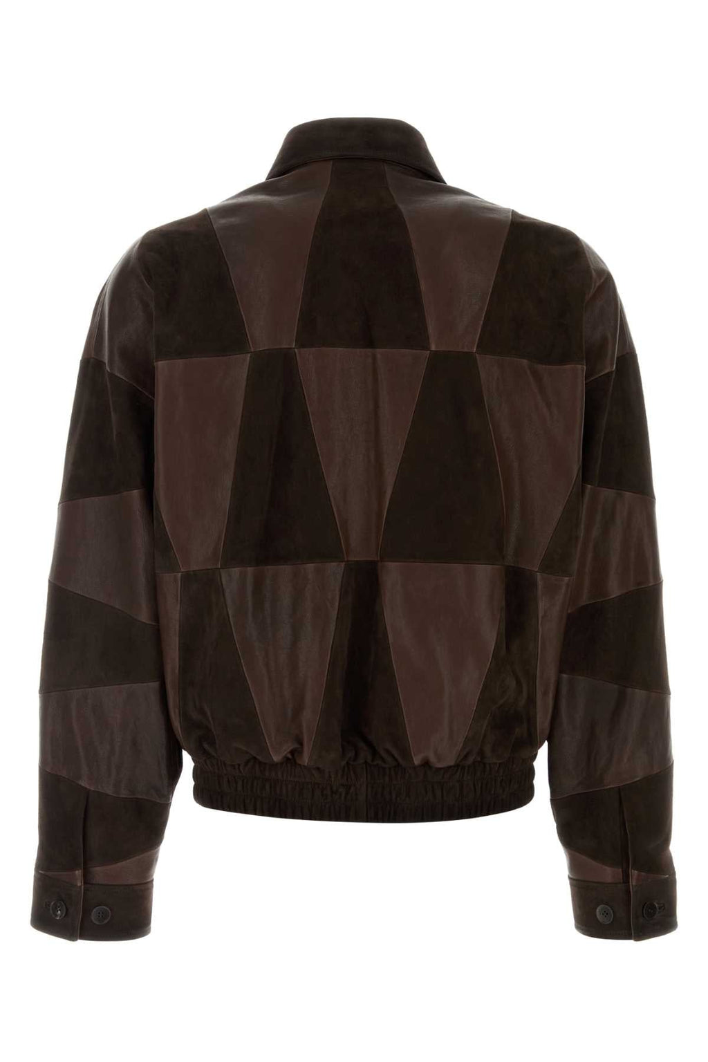 Versace Men Brown Leather Jacket