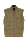 Stone Island Men Army Green Cotton Blend Sleeveless Jacket