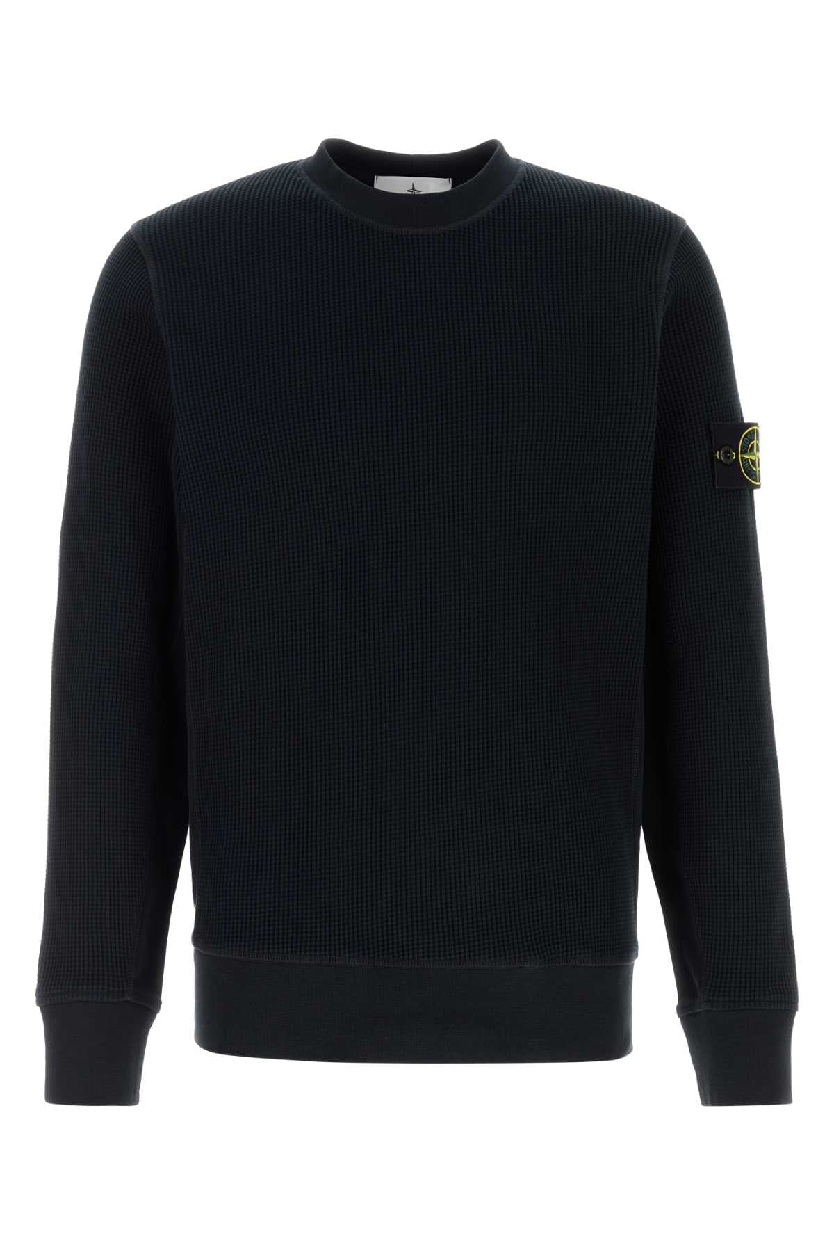 Stone Island Men Midnight Blue Cotton Sweatshirt
