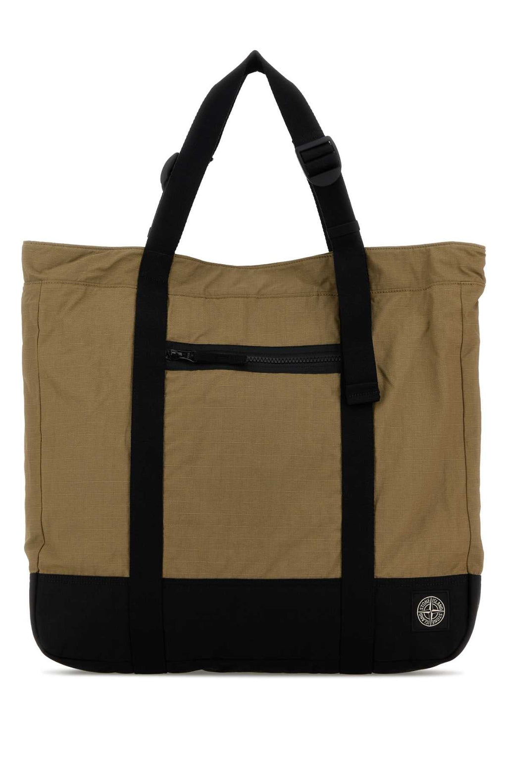 Stone Island Men Khaki Canvas Shopping Bag
