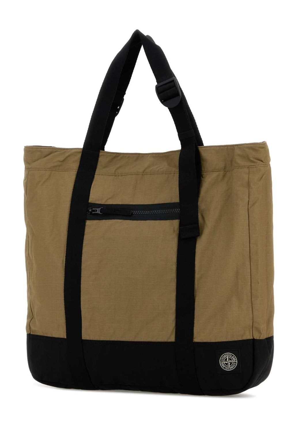 Stone Island Men Khaki Canvas Shopping Bag