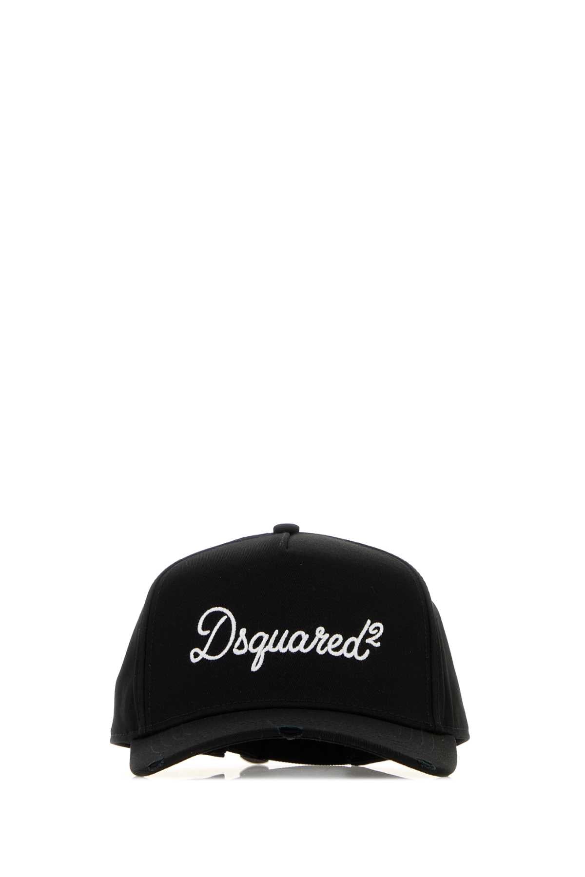 Dsquared Men Black Cotton Baseball Cap