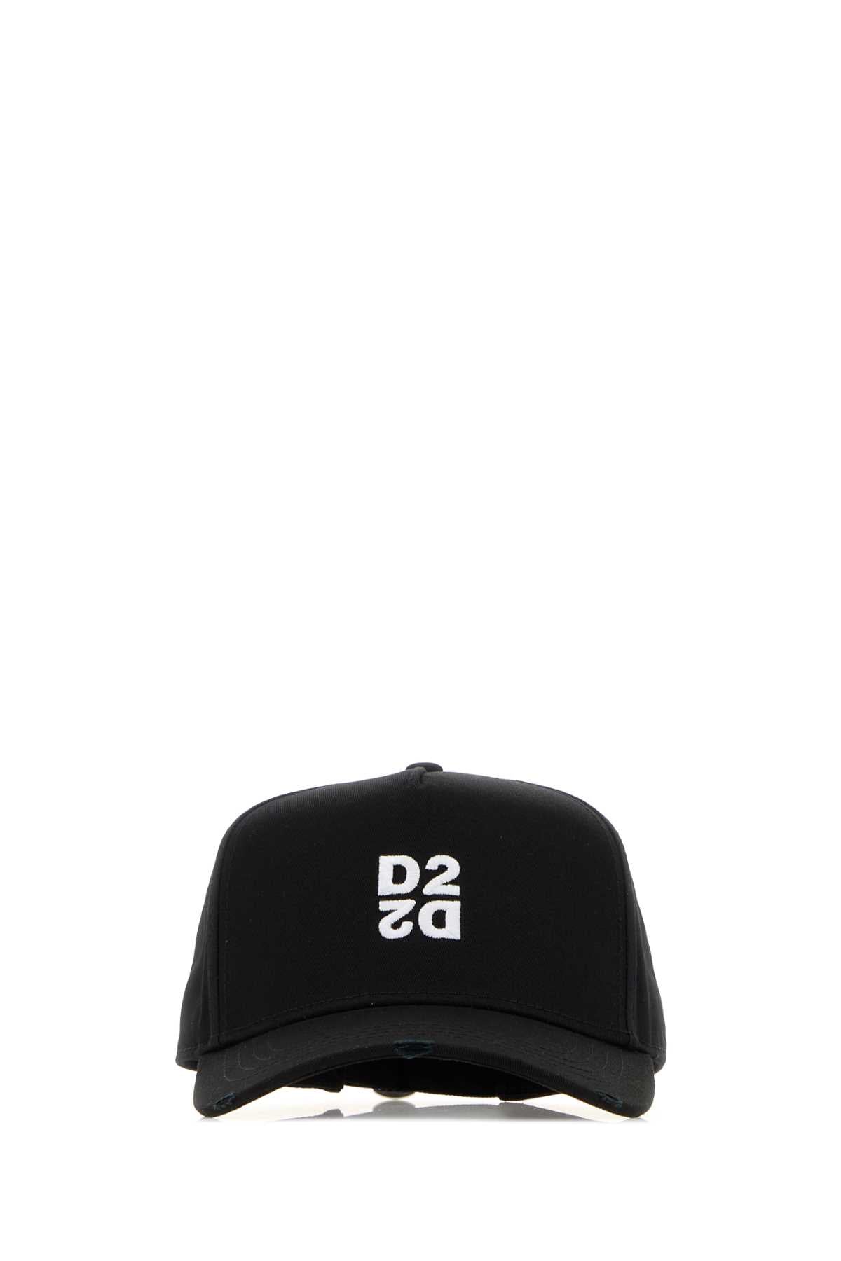 Dsquared Men Black Cotton Baseball Cap