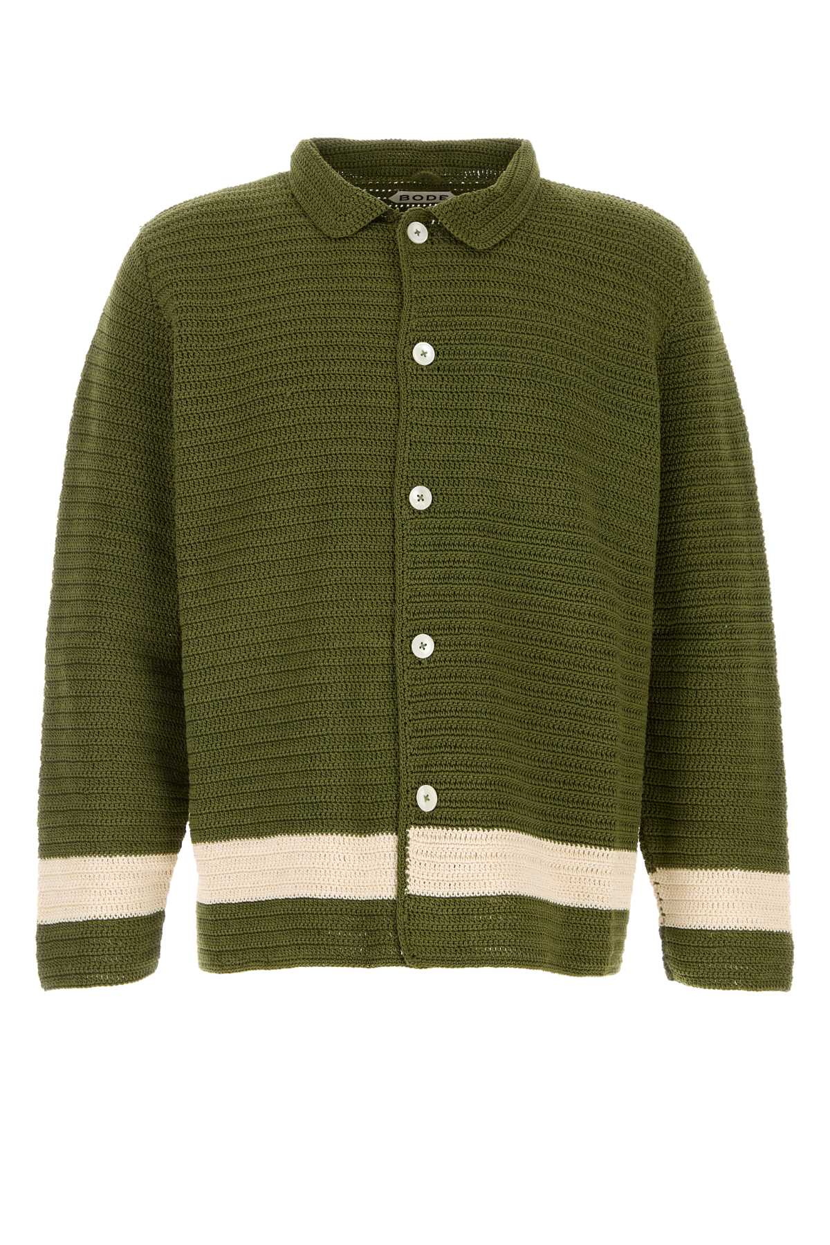 Bode Men Green Crochet Marsh Shirt