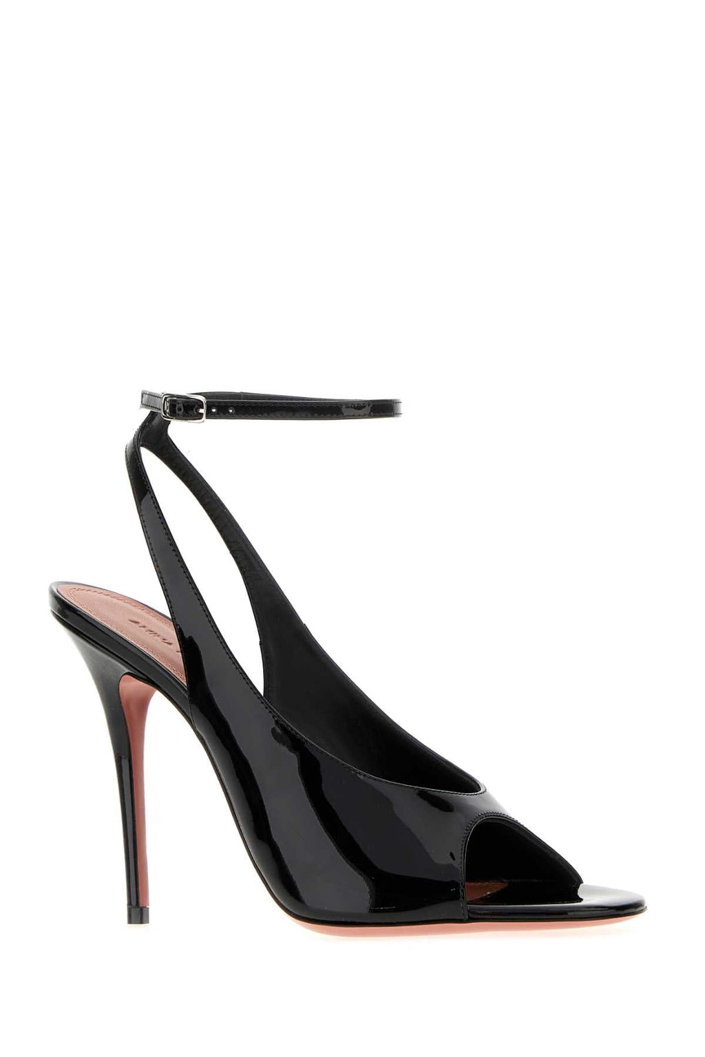 Amina Muaddi Women Black Leather Anok Sandals