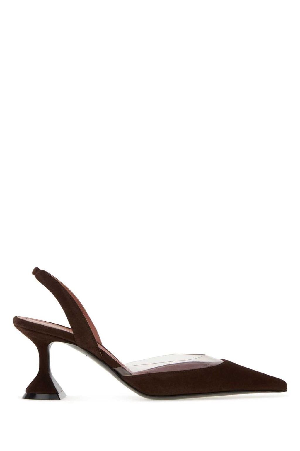 Amina Muaddi Women Brown Suede Lara Pumps