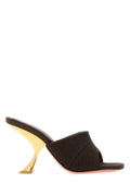 Amina Muaddi Women Brown Fabric Taylor Mules