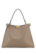 Fendi Women Dove Grey Leather Large Fendi Way Shoulder Bag