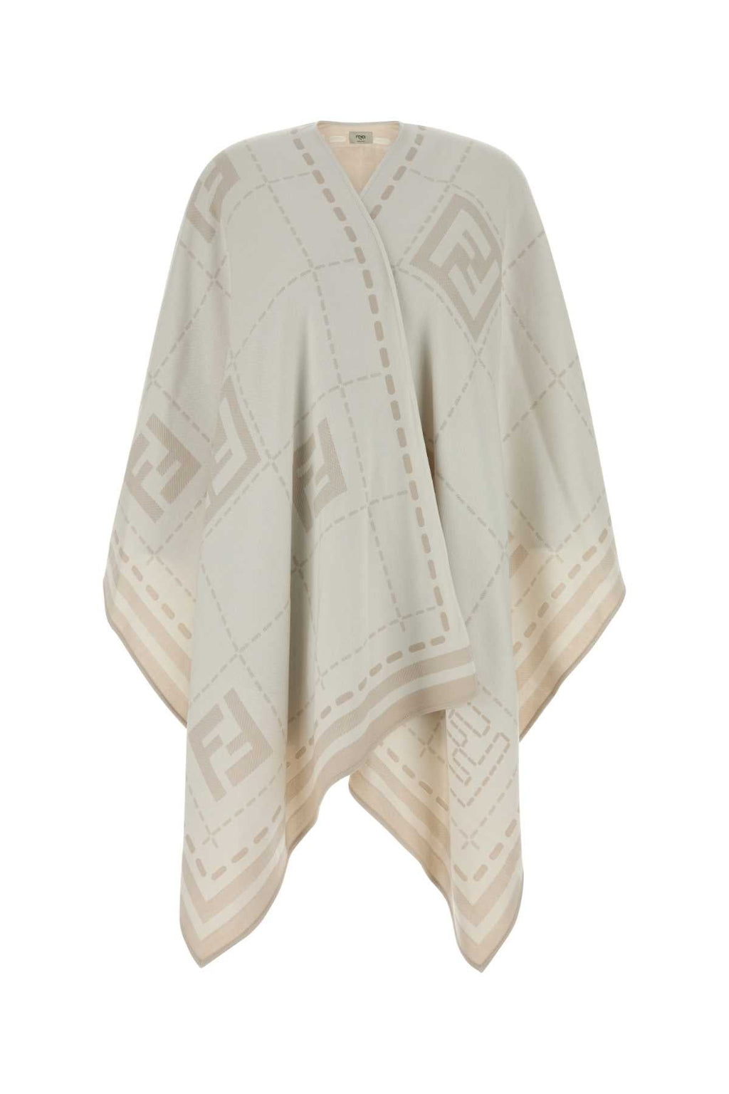 Fendi Women Embroidered Wool Cape