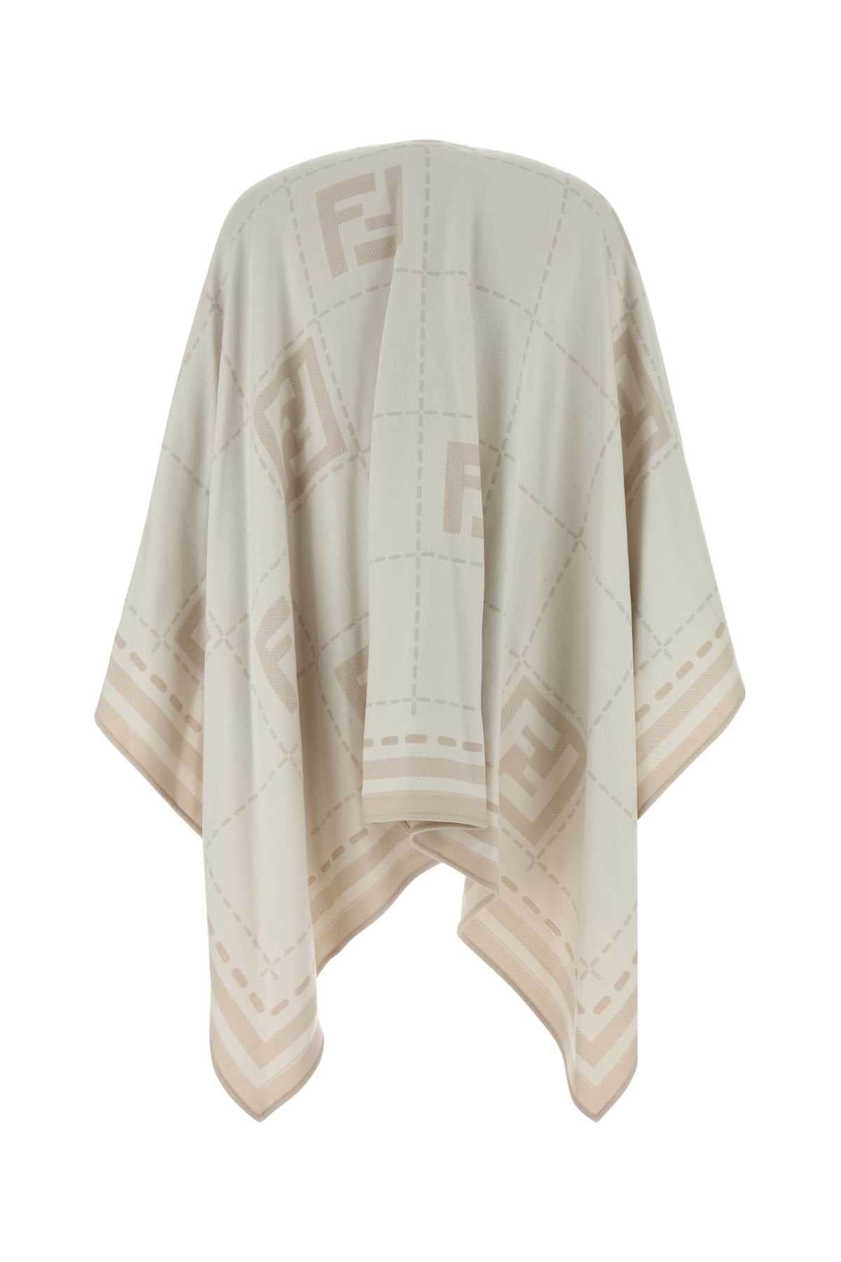 Fendi Women Embroidered Wool Cape