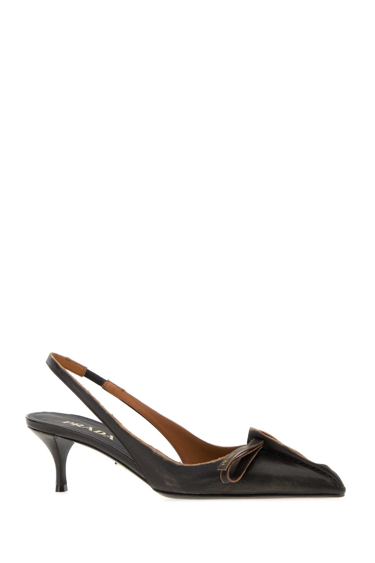 Prada Women Black Leather Pumps