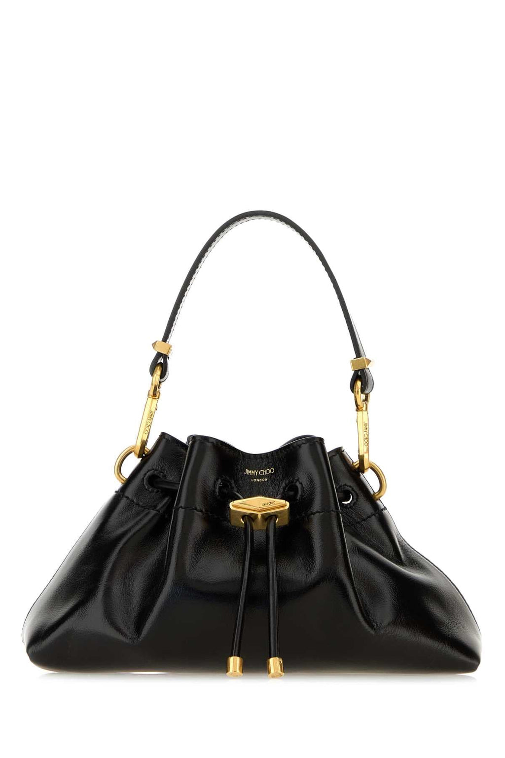Jimmy Choo Women Black Leather Small Cinch Handbag