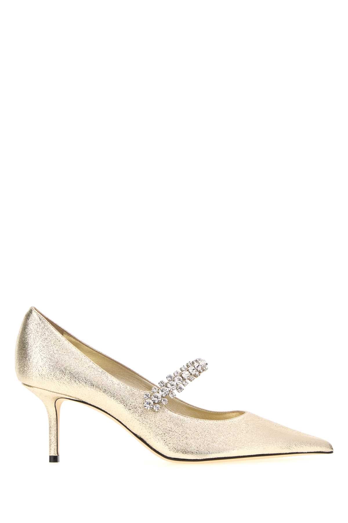 Jimmy Choo Women Gold Fabric Bing Pumps