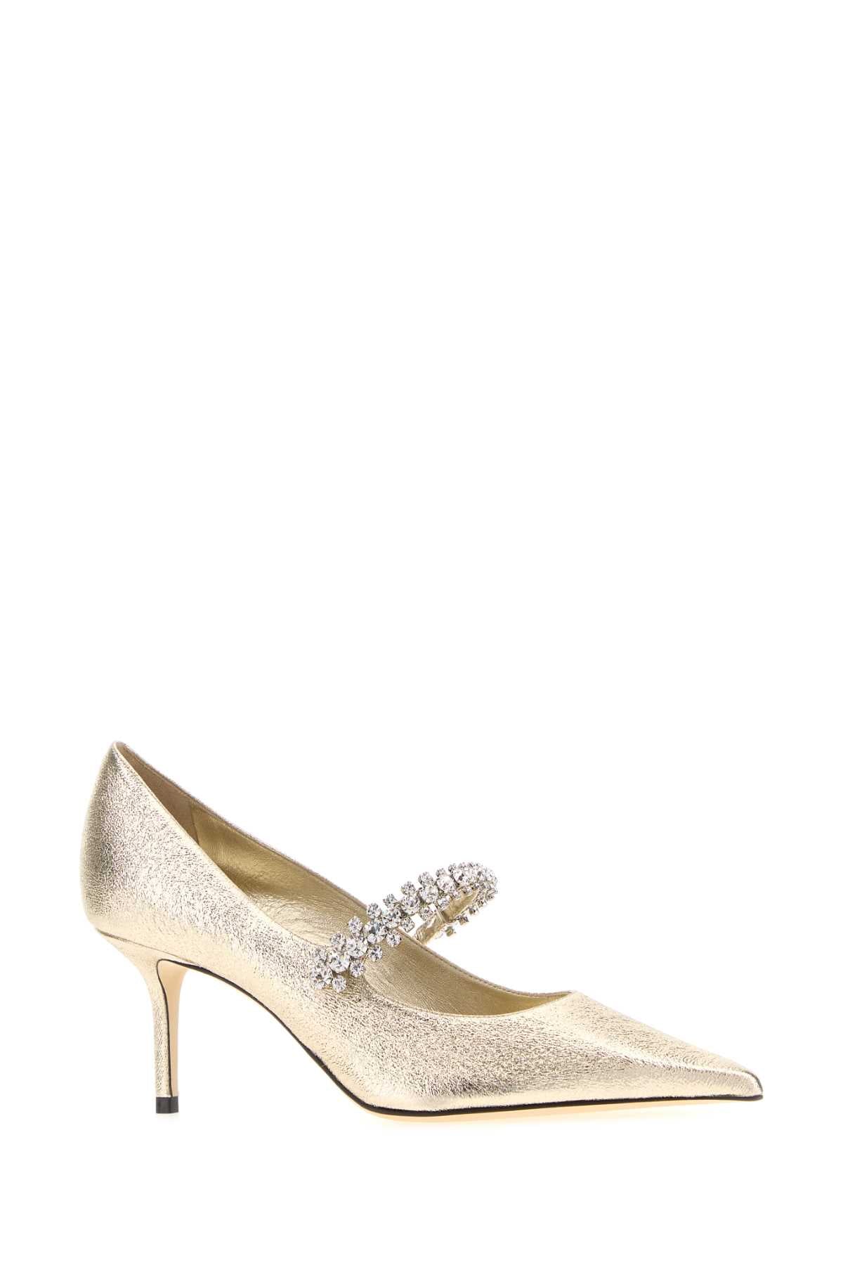 Jimmy Choo Women Gold Fabric Bing Pumps