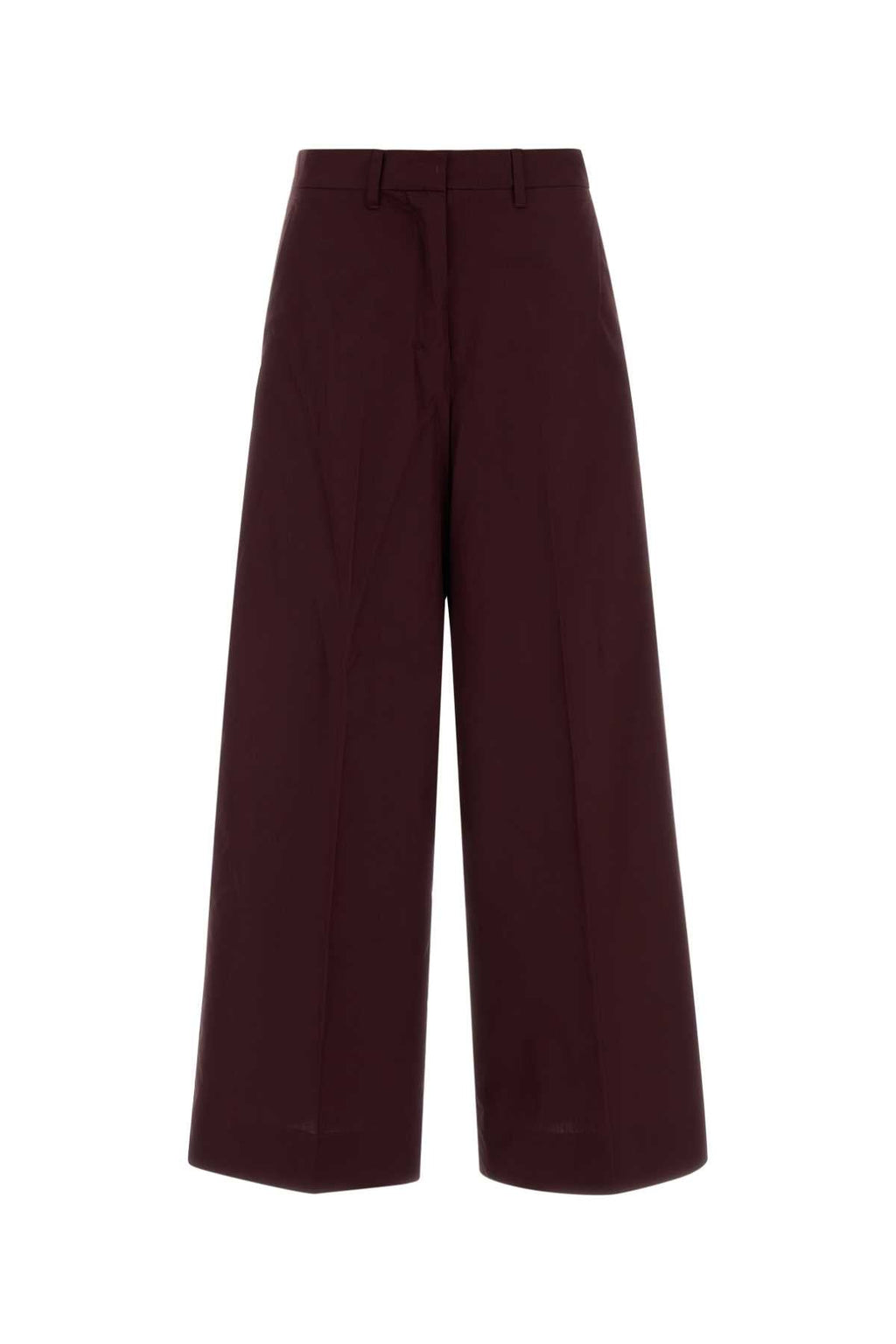 S Maxmara Women Aubergine Poplin Epoca Wide-Leg Pant