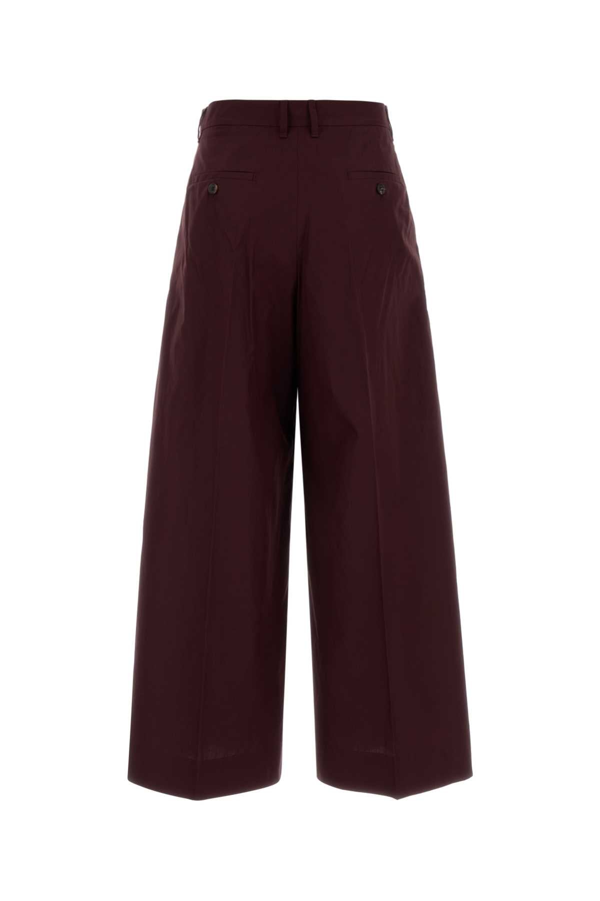 S Maxmara Women Aubergine Poplin Epoca Wide-Leg Pant