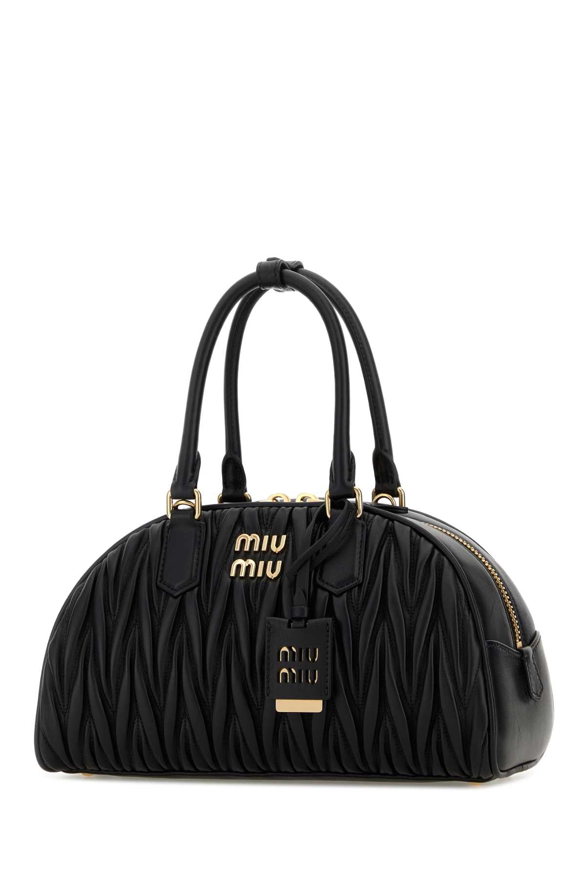 Miu Miu Women Black Nappa Leather Arcadie Handbag