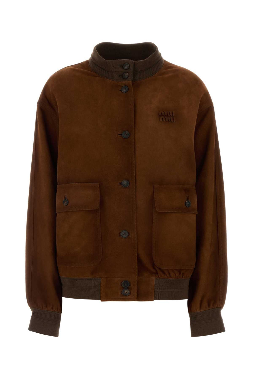 Miu Miu Women Brown Suede Bomber Jacket