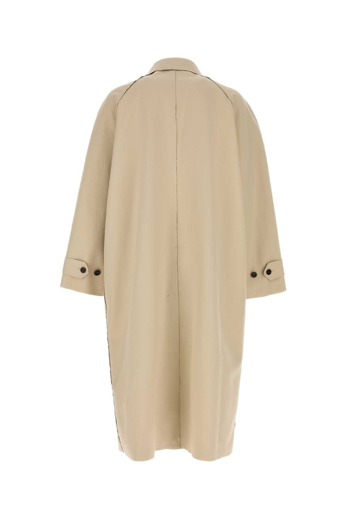 Balenciaga Men Beige Cotton Trench Coat