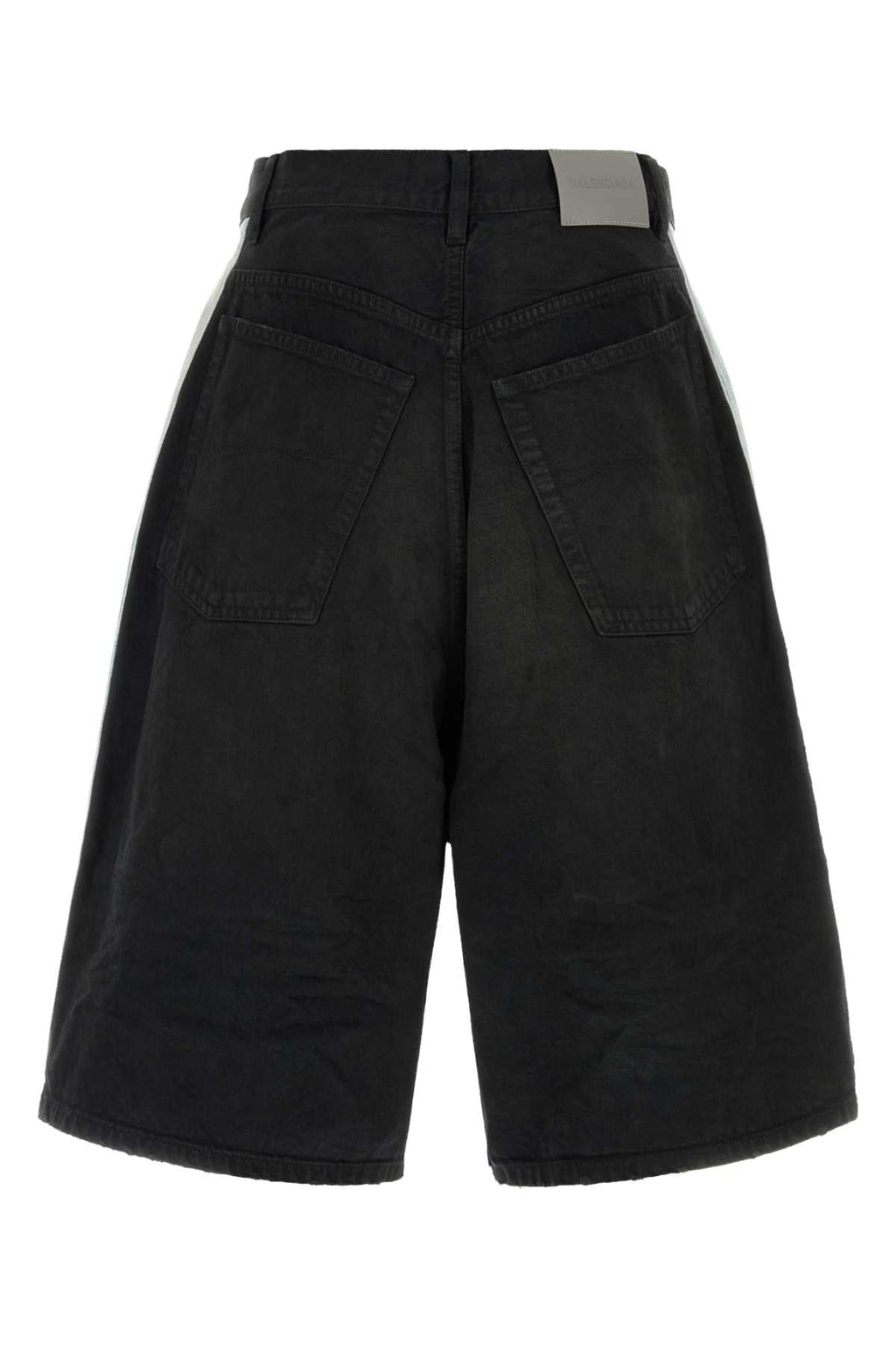 Balenciaga Men Black Denim Bermuda Shorts