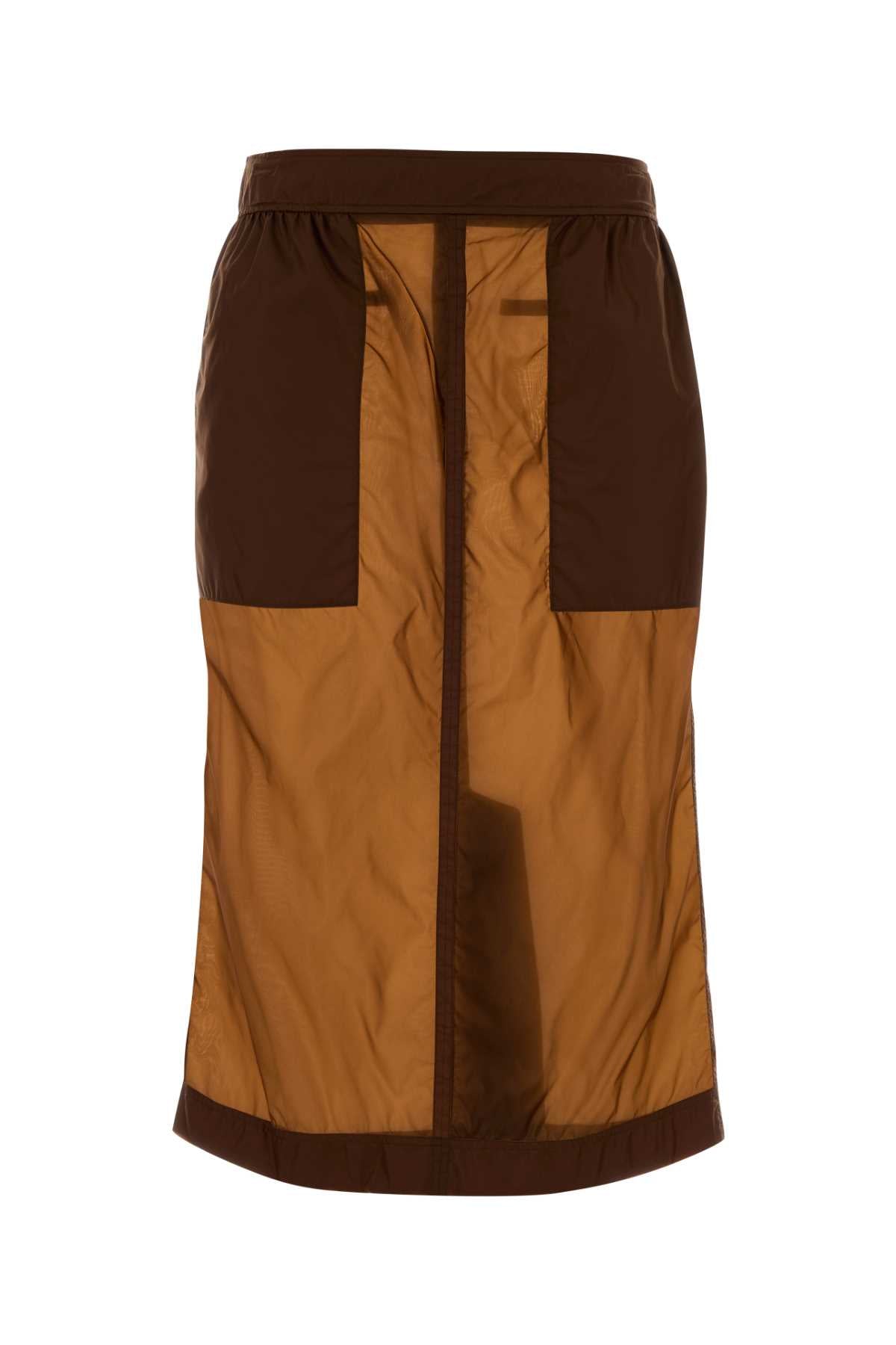 Saint Laurent Women Chocolate Nylon Skirt