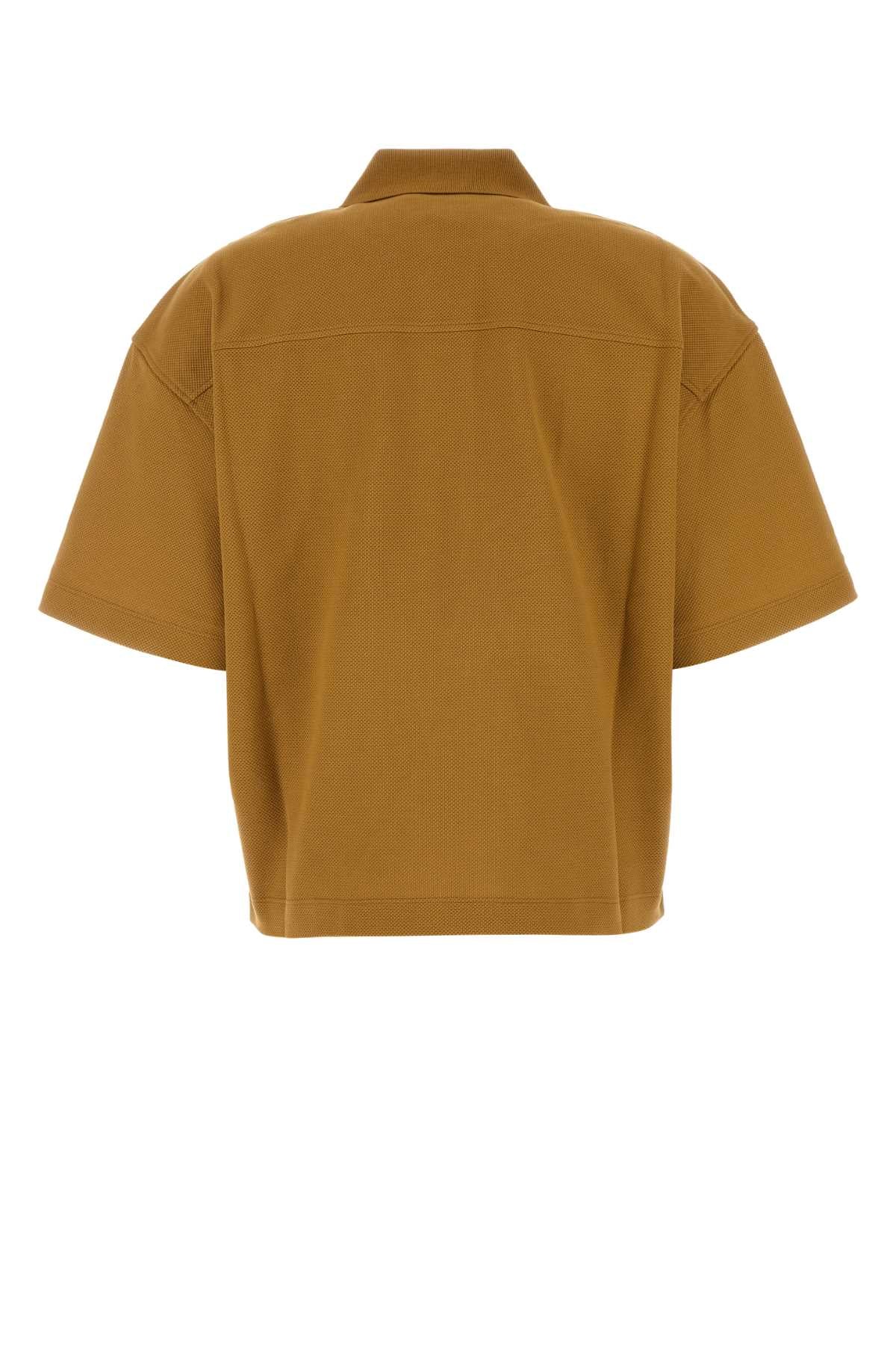 Saint Laurent Women Ochre Piquet Oversize Polo Shirt