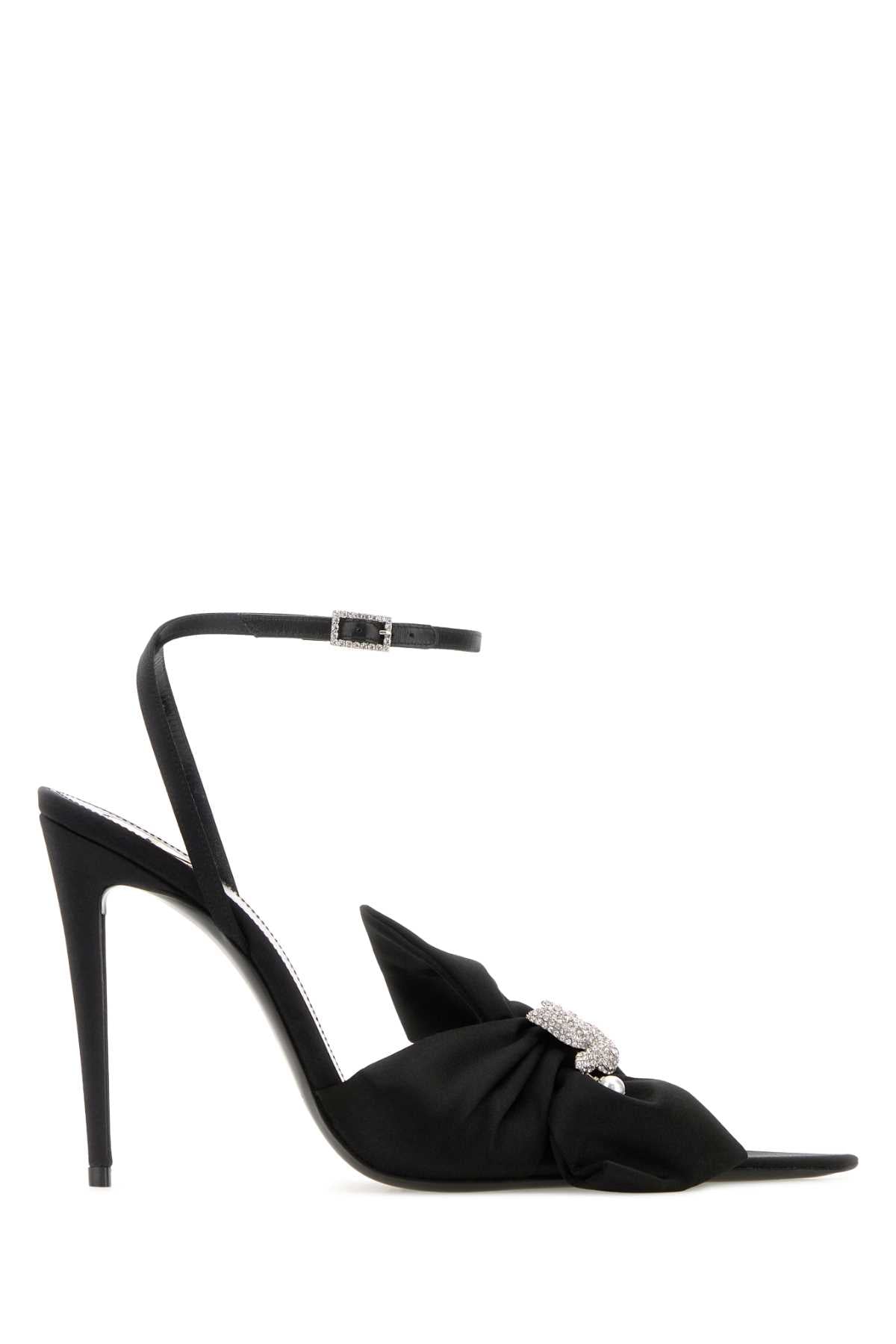 Saint Laurent Women Black Crepe Dove Pumps