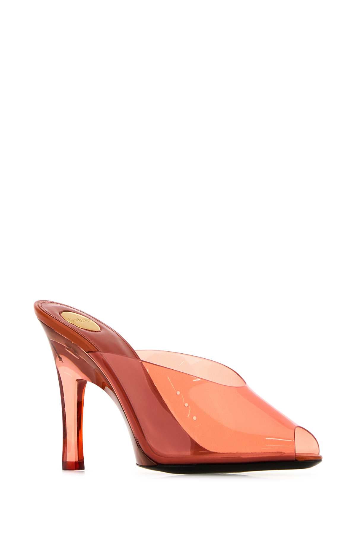 Saint Laurent Women Orange Pvc Sabrina Mules