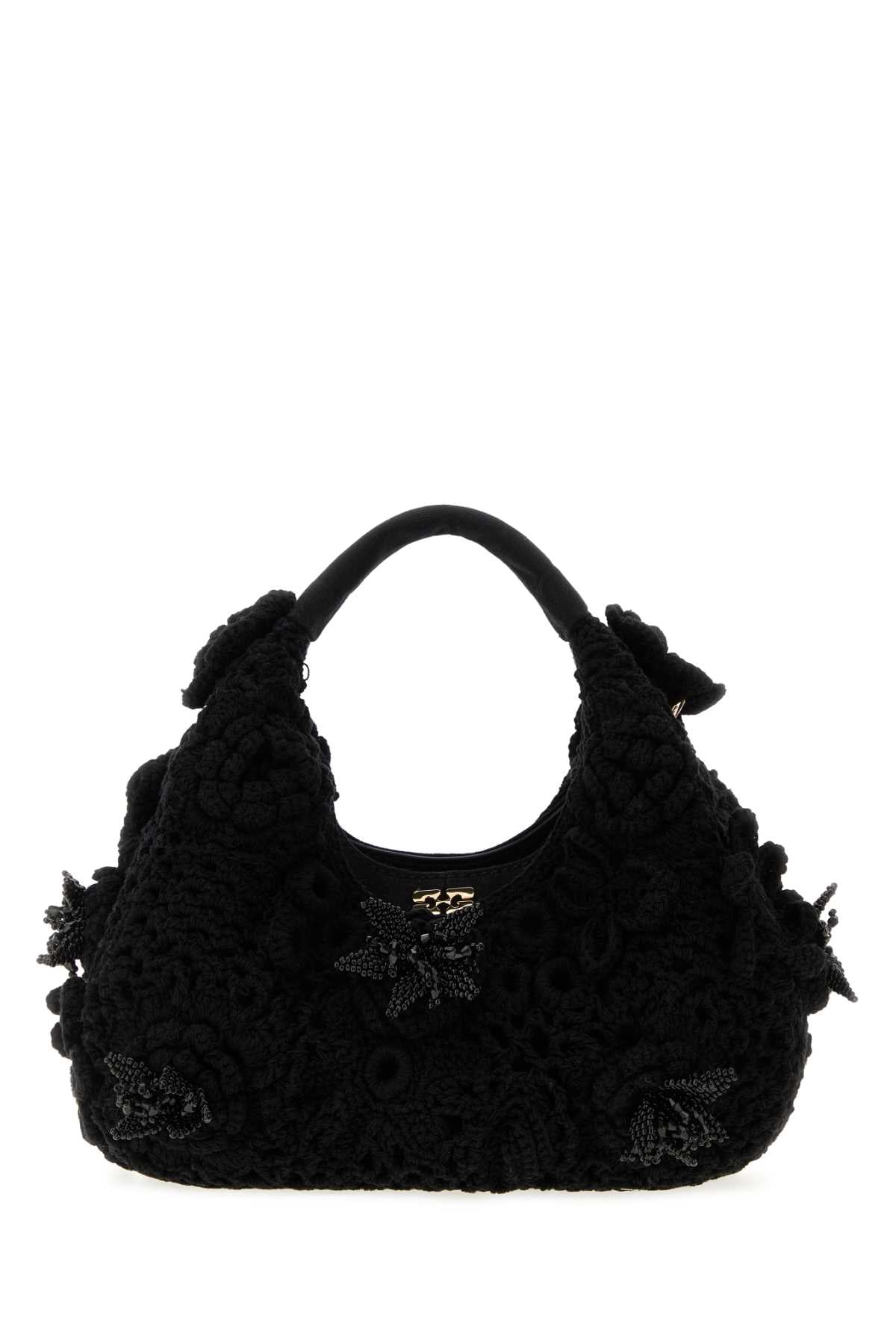 Ganni Women Black Crochet Handbag