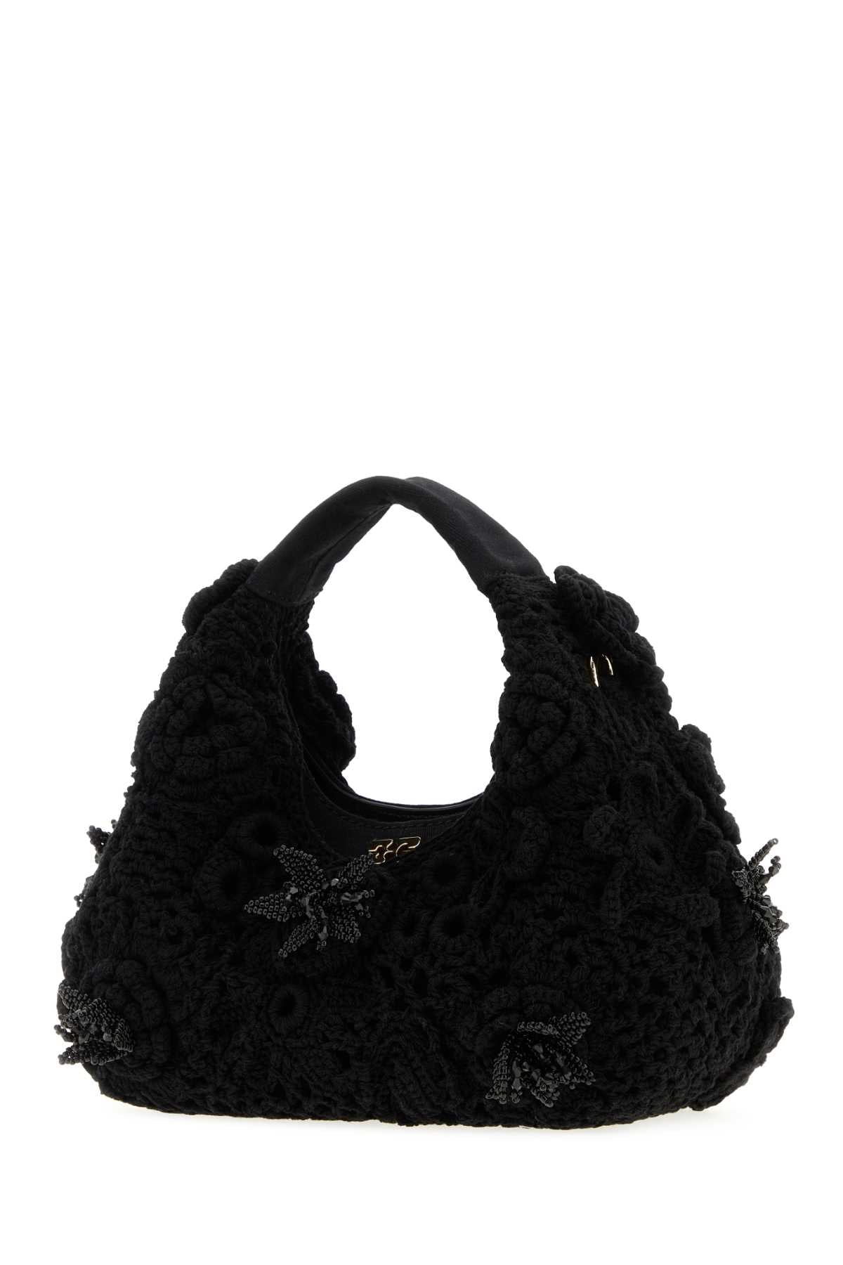 Ganni Women Black Crochet Handbag