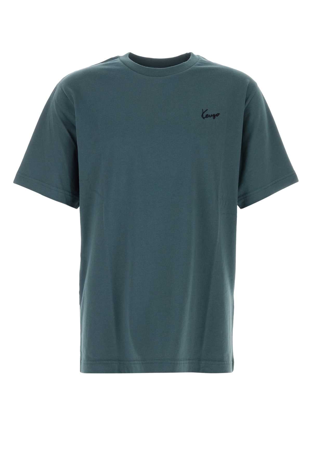 Kenzo Men Air Force Blue Cotton T-Shirt