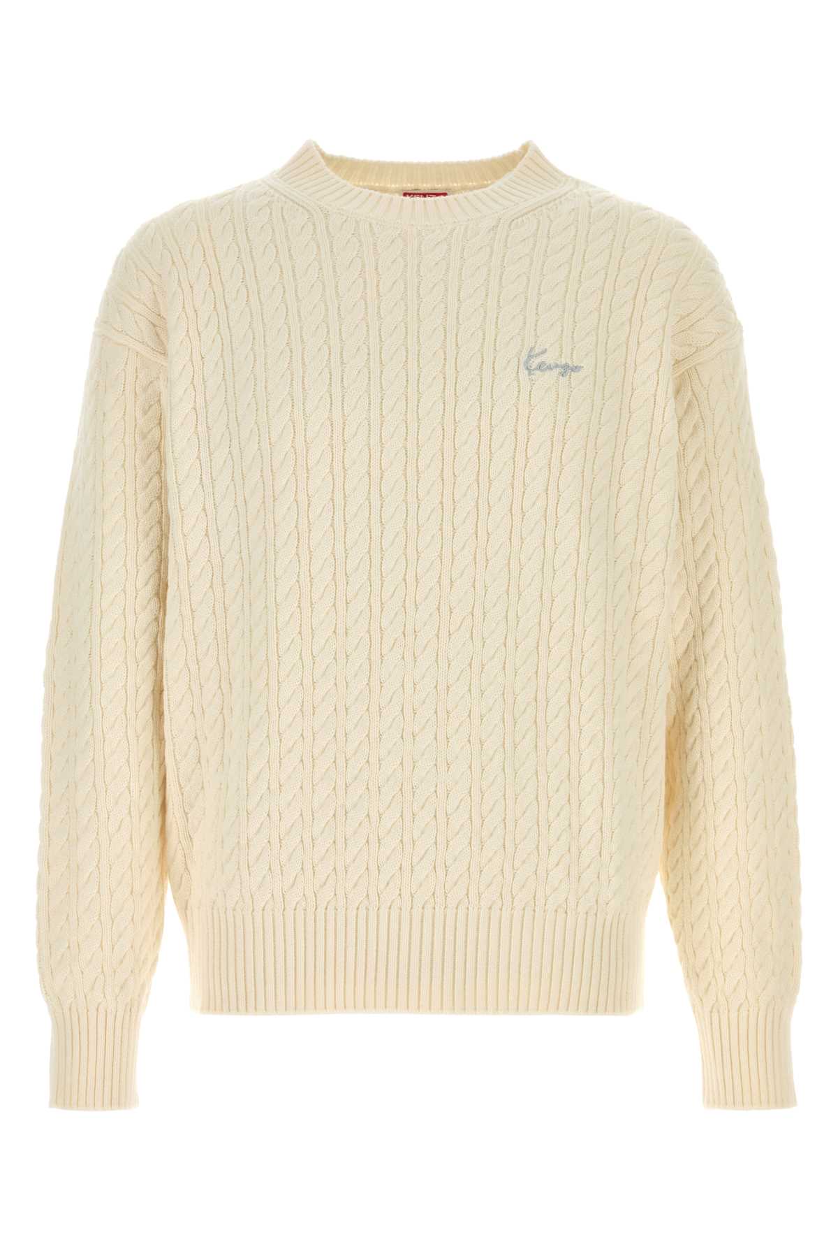 Kenzo Men White Cotton Blend Sweater