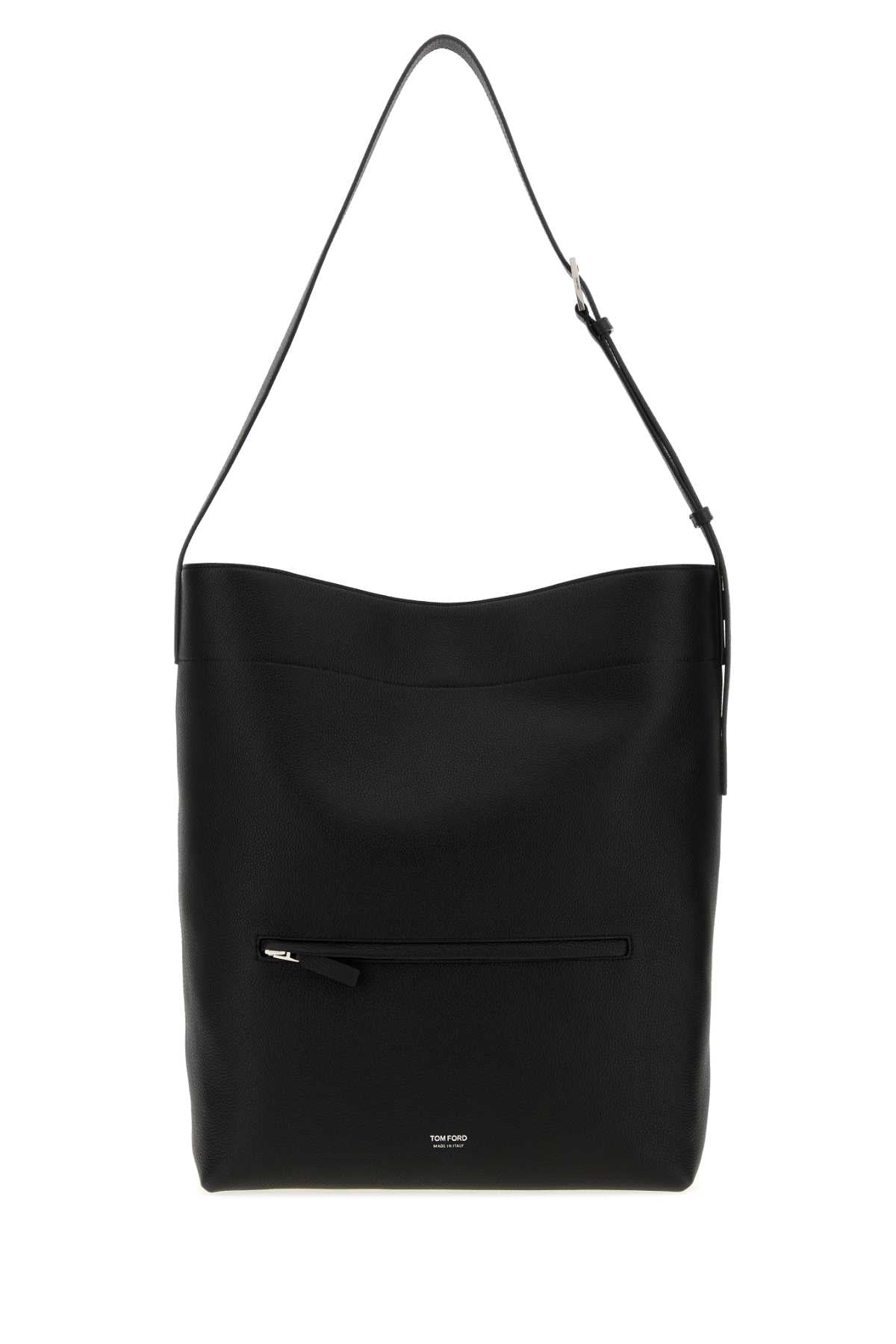 Tom Ford Men Black Leather Shopping Bag