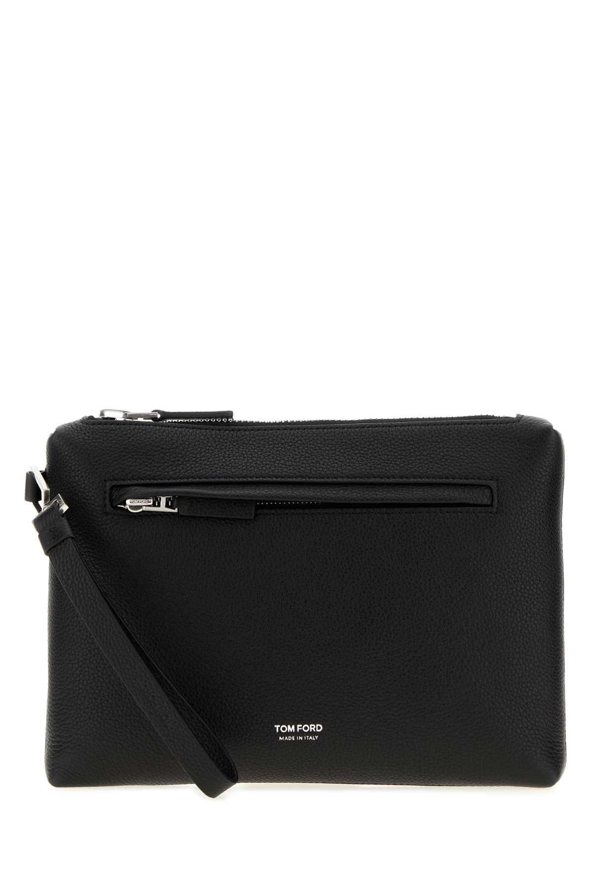 Tom Ford Men Black Leather Clutch
