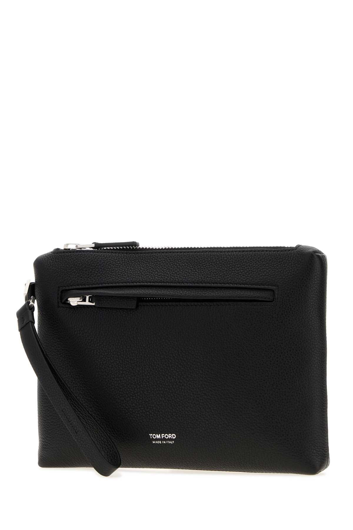 Tom Ford Men Black Leather Clutch