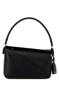 Loewe Women Black Nappa Leather Puzzle Featherlight Shoulder Bag
