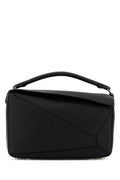 Loewe Men Black Leather Large Puzzle Handbag