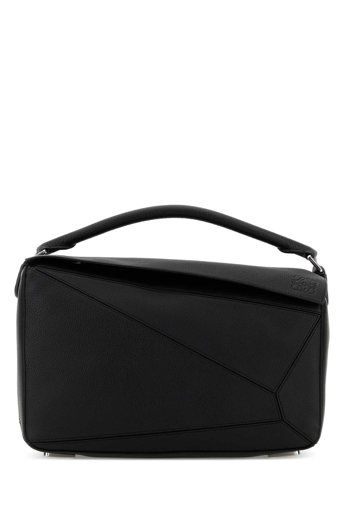 Loewe Men Black Leather Large Puzzle Handbag