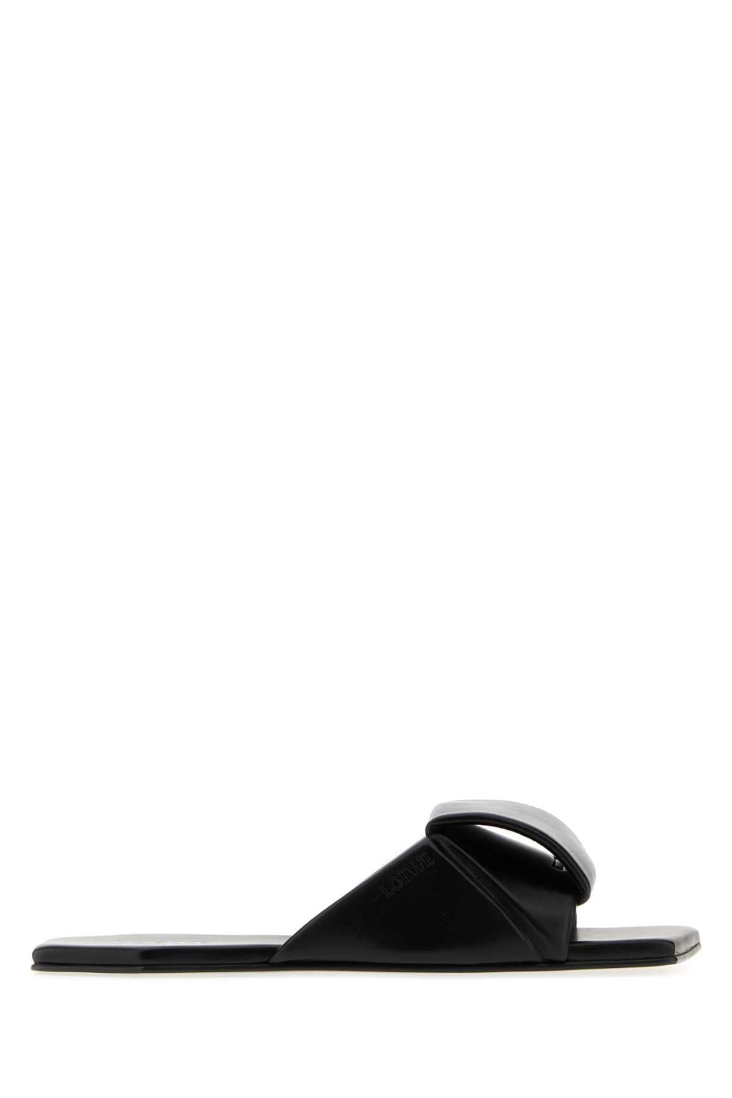 Loewe Women Black Leather Origami Slippers