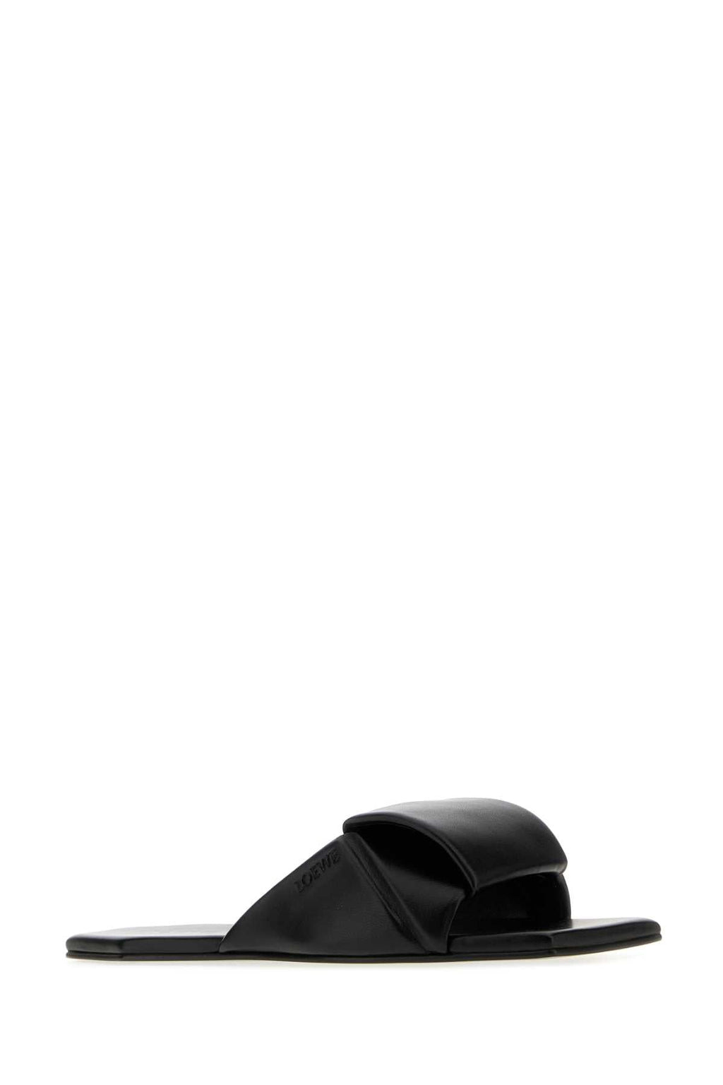 Loewe Women Black Leather Origami Slippers