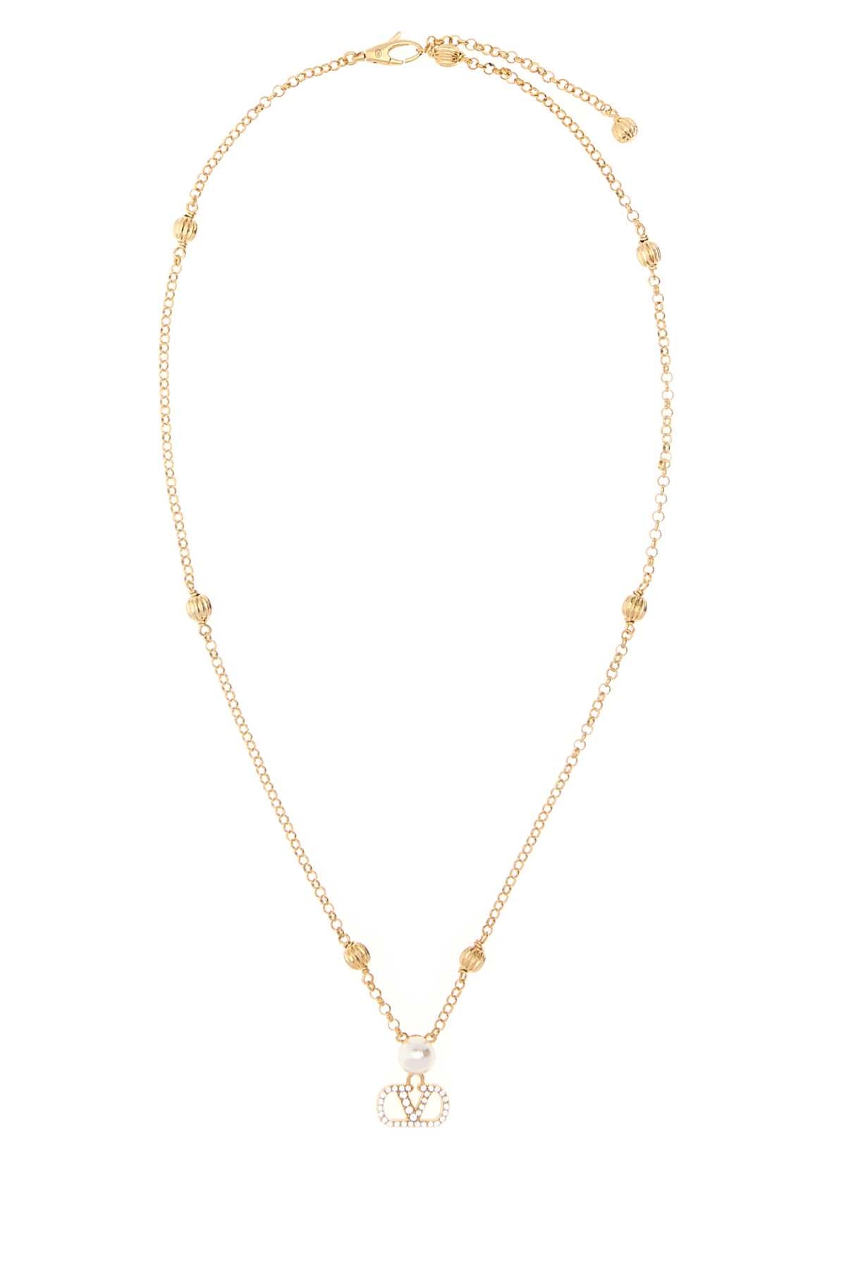 Valentino Garavani Women Gold Metal Vlogo Signature Necklace