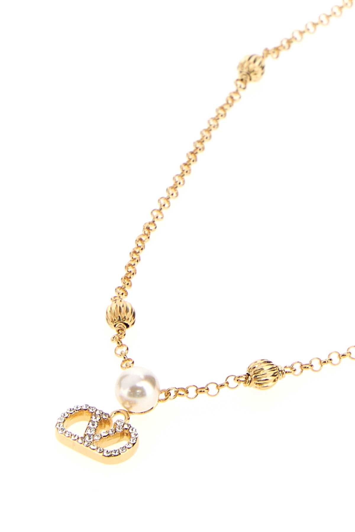 Valentino Garavani Women Gold Metal Vlogo Signature Necklace