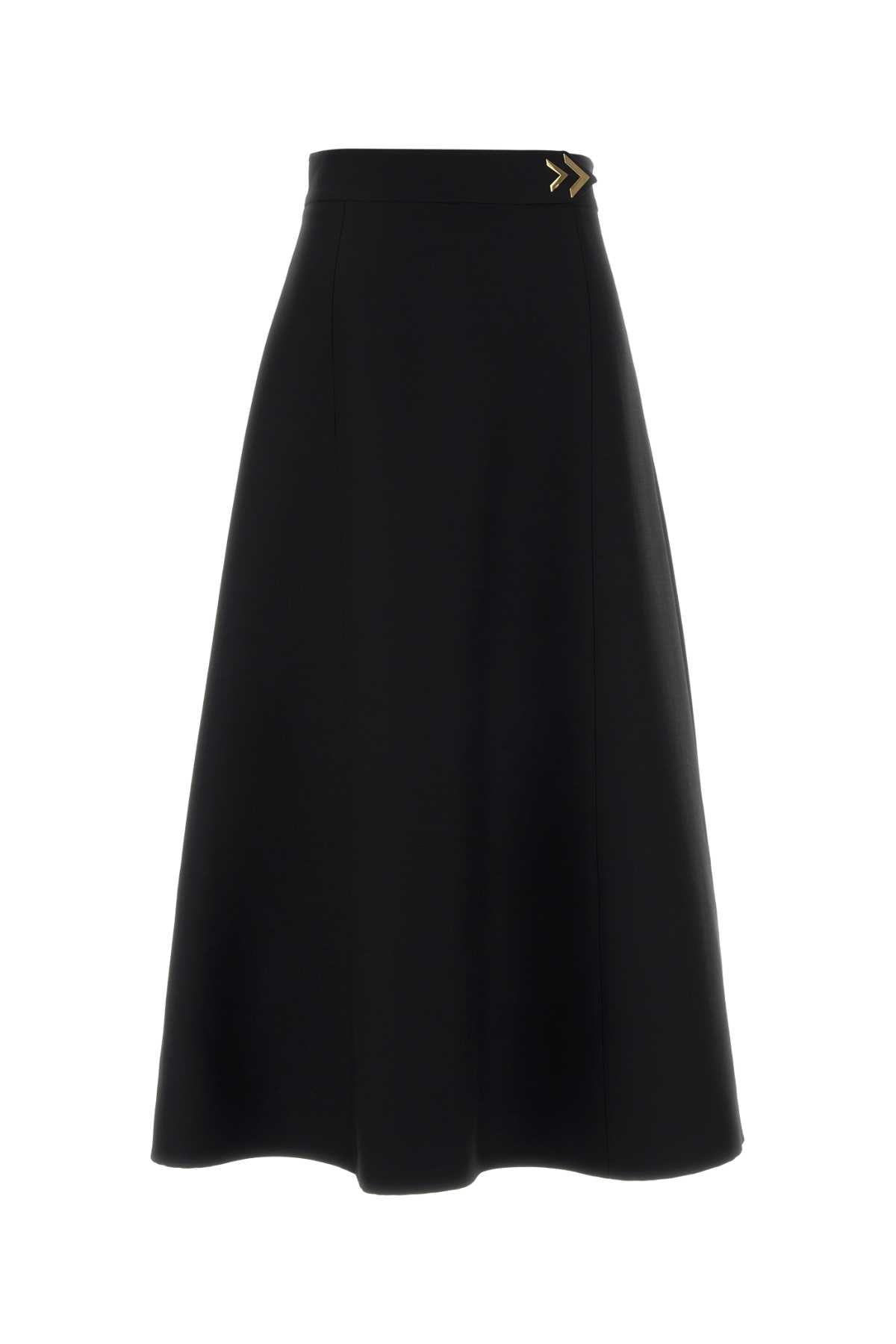 Valentino Garavani Women Black Crepe Couture Skirt